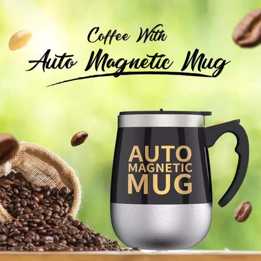 Auto Magnetic Mug 400ml Coffee Milk Mix Cups Stainless Steel (Random Color)